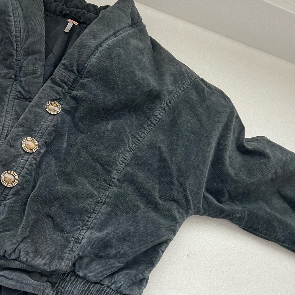 Free People Velvet Varsity style jacket